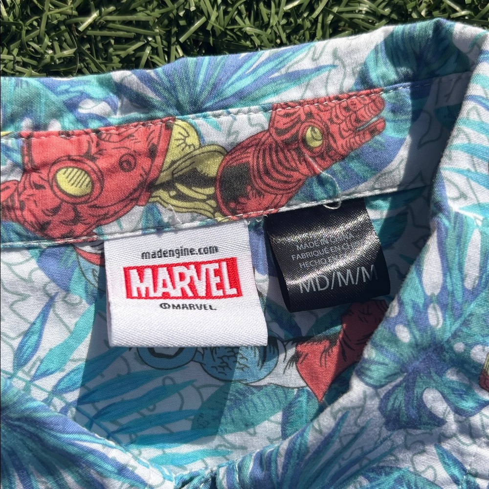 Marvel Blue Floral Men's Shirt - Picture 2 of 8